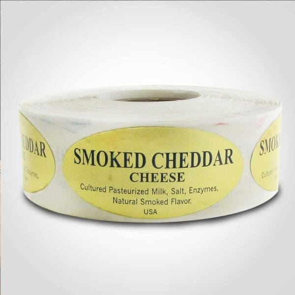 Smoked Cheddar Label 1 roll of 500 stickers