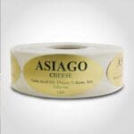 Asiago Cheese Label roll of 500 stickers