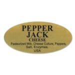 Pepper Jack Cheese Label Gold Foil Stick with ingredients