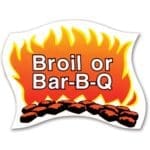 Broil or Bar-B-Q Label promotional label for meats
