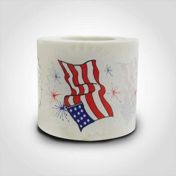 USA Flag Label 250 stickers per roll