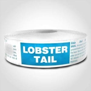 Lobster Tail Label 1 roll of 500 stickers