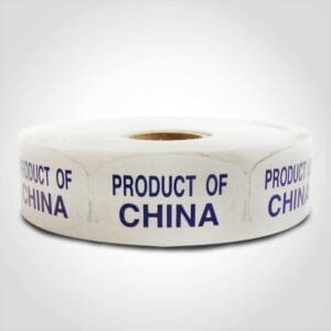 Product of China Label 1 roll of 1000 stickers