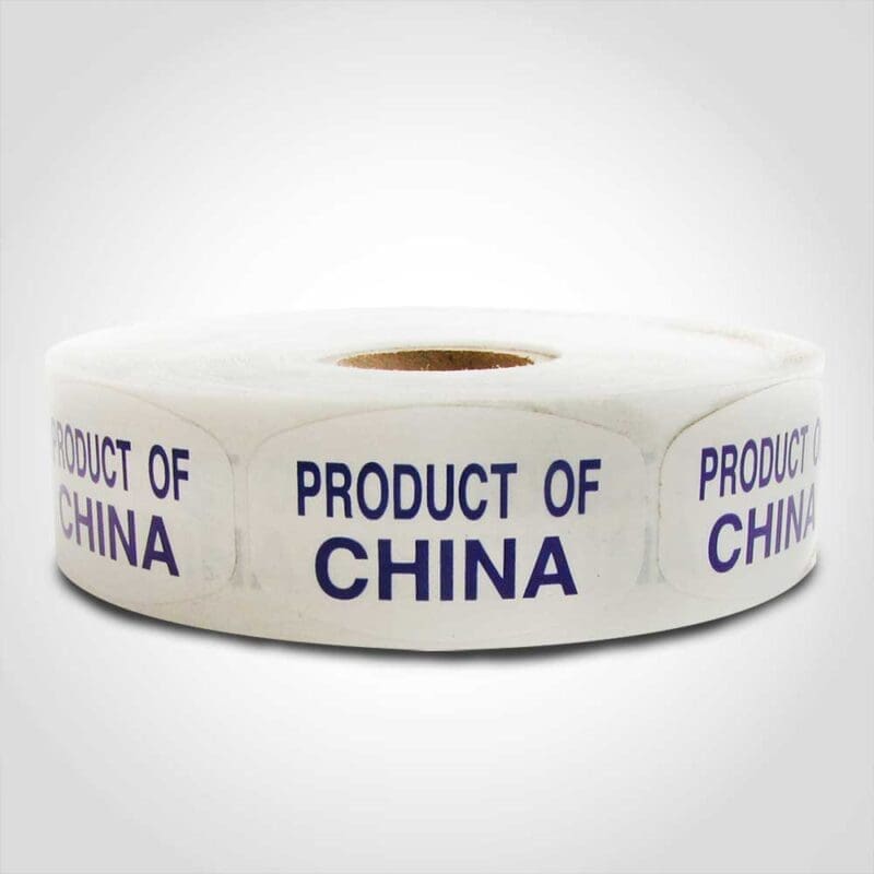Product of China Label 1 roll of 1000 stickers