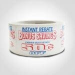 Red, White and Blue 50 Cent Off Label 1 roll of 500 stickers