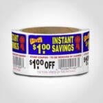 $1.00 Off Instant Savings Label - 1 roll of 250