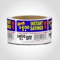 $1.00 Off Instant Savings Label - 1 roll of 250