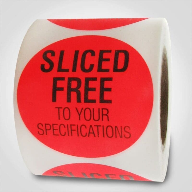 506010-1 Slice Free Deli Label Red Sticker