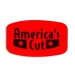 America's Cut Label on Dayglo Sticker