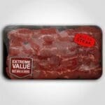 Cross rib steak label on package example of use