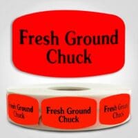 Fresh Ground Chuck Label Dayglo sticker