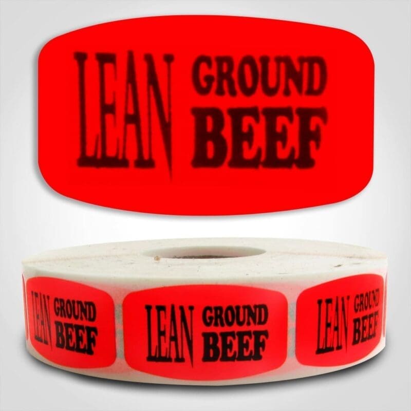 540065-1 lean Ground Beef Label Dayglo Sticker