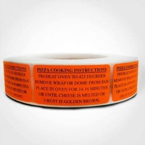 Pizza Cooking Instructions 425 degrees Label for 14-16 minutes