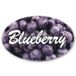 Blueberry Flavor label with Blueberries in the background