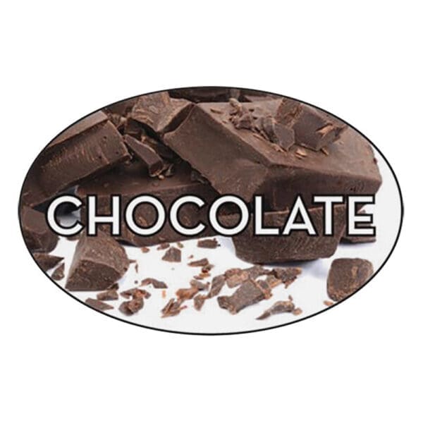 Chocolate Label, Bakery Flavor Sticker with Chocolate Image on Label - 500/roll - Image 2