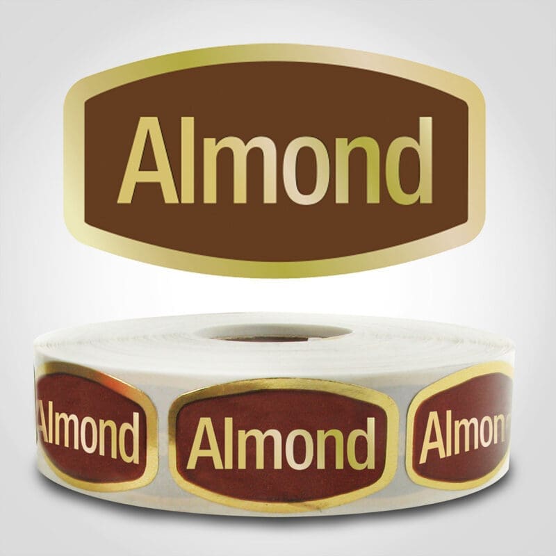 568000 – Almond Label on Gold Foil Almond Label on Gold Foil
