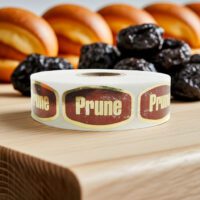 Prune Label Gold Foil Flavor Sticker - 1000/roll