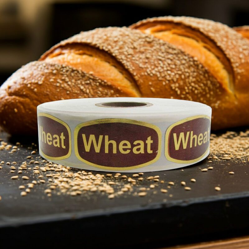568084-5 Wheat Bread Label Stickers Gold Foil Bakery Stickers