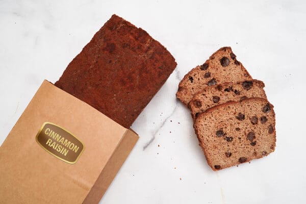 Cinnamon Raisin Label on package of bread