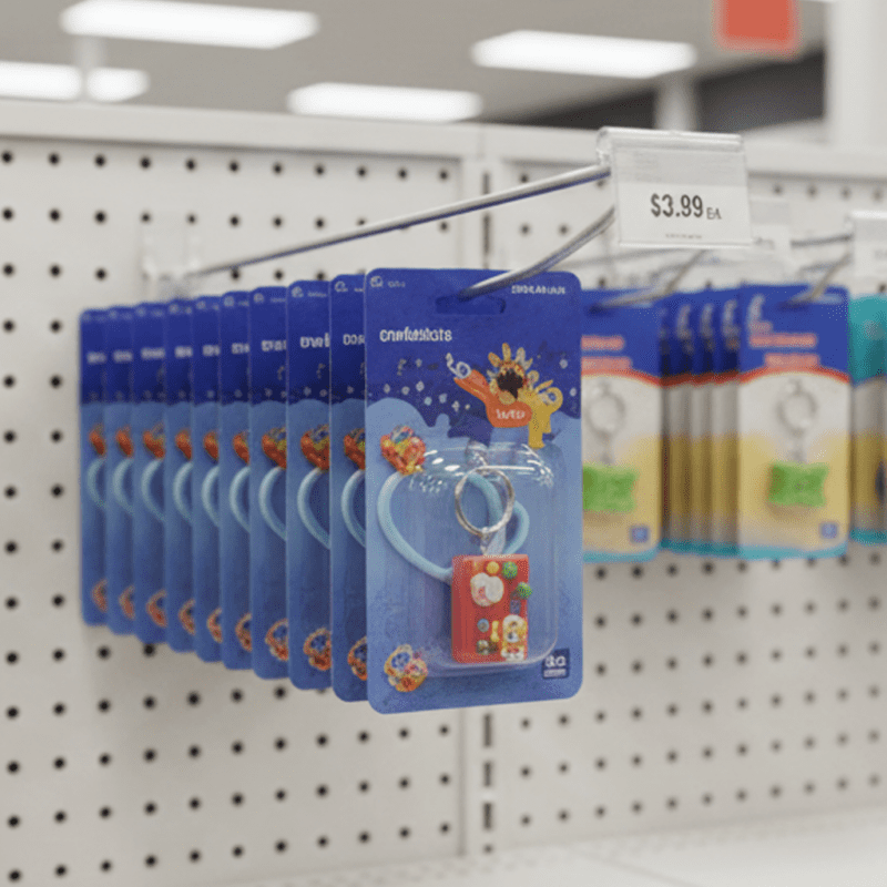 8" Flip Scan Hook-Straight Entry Hook with flip scan label holders