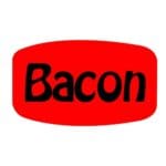 Bacon Label Meat sticker red label with black print