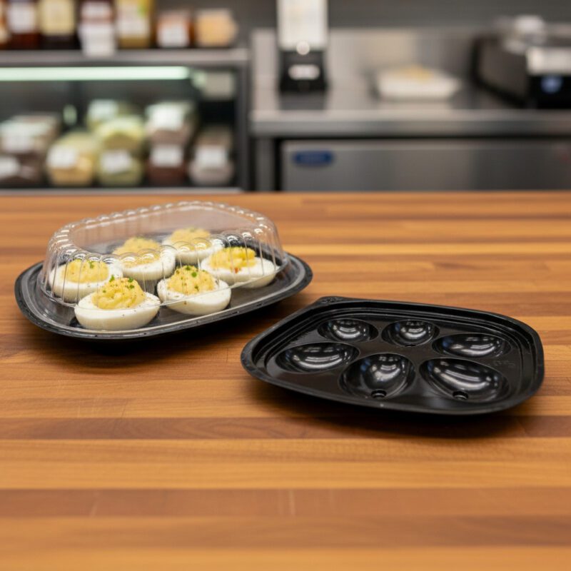 Deviled Egg Trays Disposable 6 count PET with lid