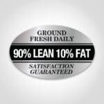 Ground Meat Label 90% lean Sticker