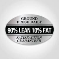 Ground Meat Label 90% lean Sticker