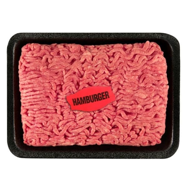 Hamburger Label on ground beef package
