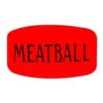 Meatball label shown individually