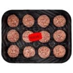 Meatball label on package of meatballs