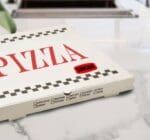 Sausage label on Pizza Box