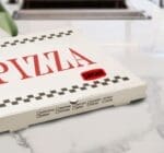 Sausage label on Pizza Box