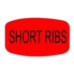 Short Ribs Label Red Label with Black text