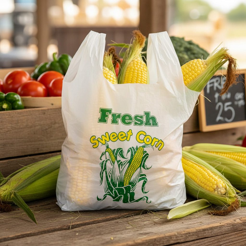 Sweet corn bag at farm stand