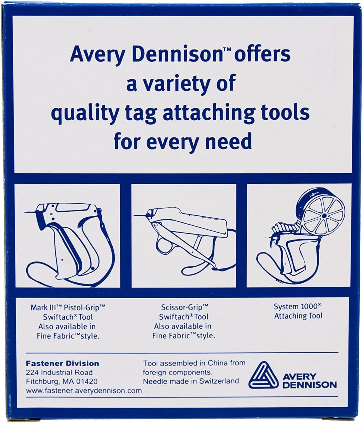 Swiftach Mark III Fine Fabric Pistol Grip Tagging Tool back of box