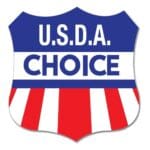 USDA Choice Badge Label red, white and blue design