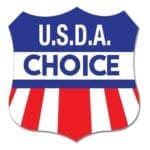 USDA Choice Badge Label red, white and blue design