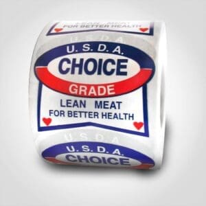 USDA Choice Grade Lean Meat Label roll of stickers