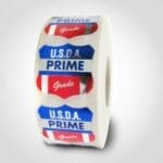 USDA Prime Labels on roll of Foil Stickers