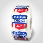Usda Choice Grade Badge Label on roll of foil stickers