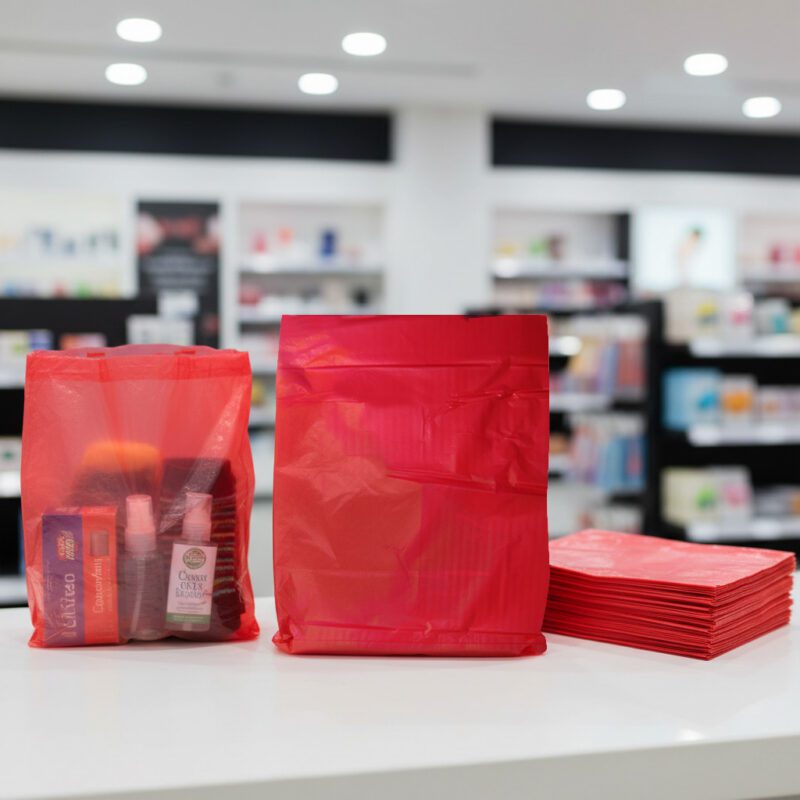 100804-Red-Shopping-Bag Red Shopping bag 8.5" x 11" for small retail sales