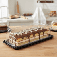 Large Bar Cake Container with High Dome Lid