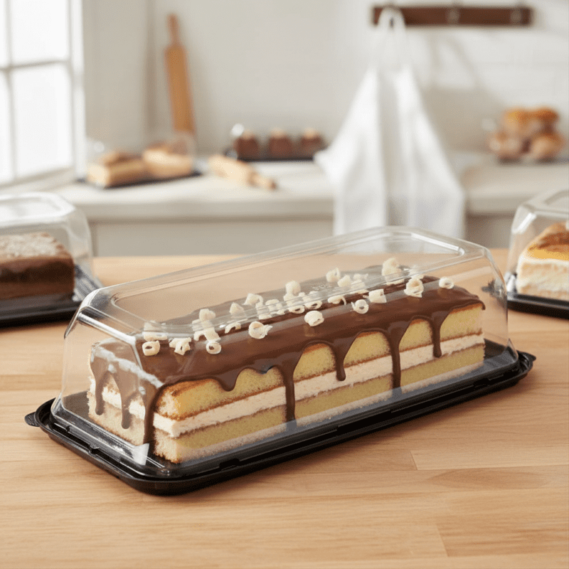 260024 Large Bar Cake Container with High Dome Lid Large Bar Cake Container with High Dome Lid