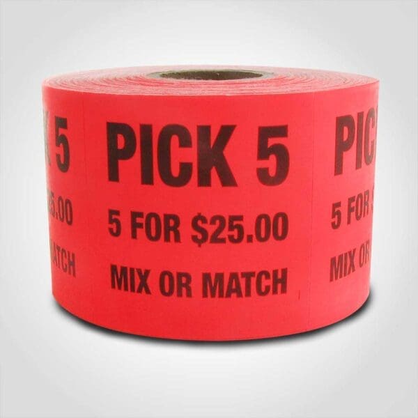 Pick 5 for $25.00 Label - 1 roll of 500 stickers