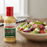 Caniglia’s Sweet Italian Dressing next to salad