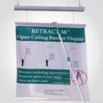 retractable ceiling banner 36 inches wide
