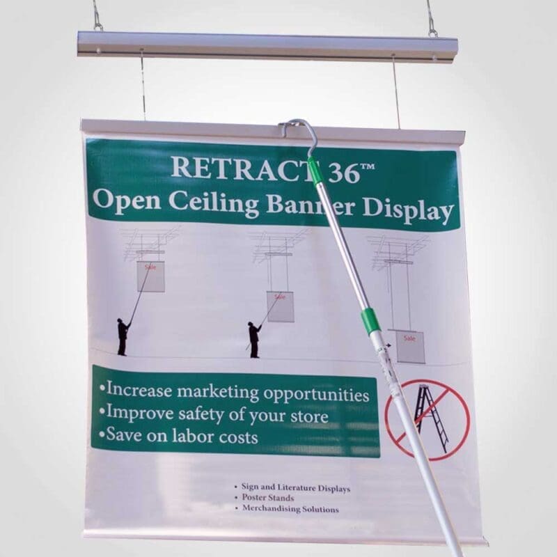 340119-4 retractable ceiling banner 36 inches wide