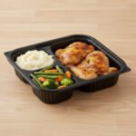 Microwavable Containers 3-Compartment Base Black takeout container for meals