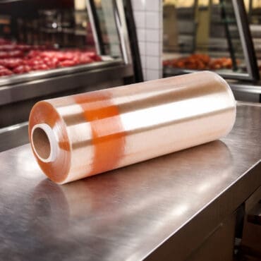 17 inch Dual Layer Professional meat film on butcher countertop